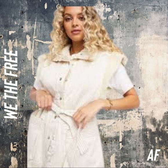 WE THE FREE ETTA SHERPA VEST NATURAL NEW NWT Medium - Picture 2 of 5